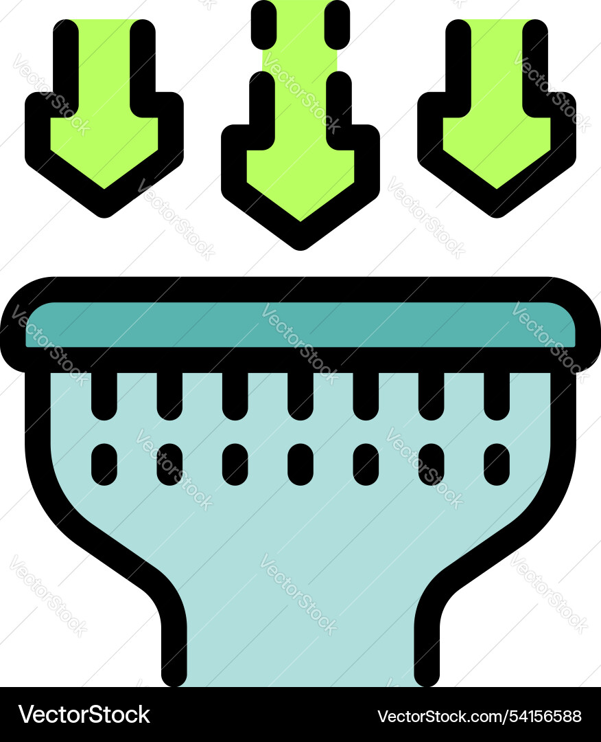 Sorting data through filter funnel receiving Sorting data through filter funnel receiving vector image