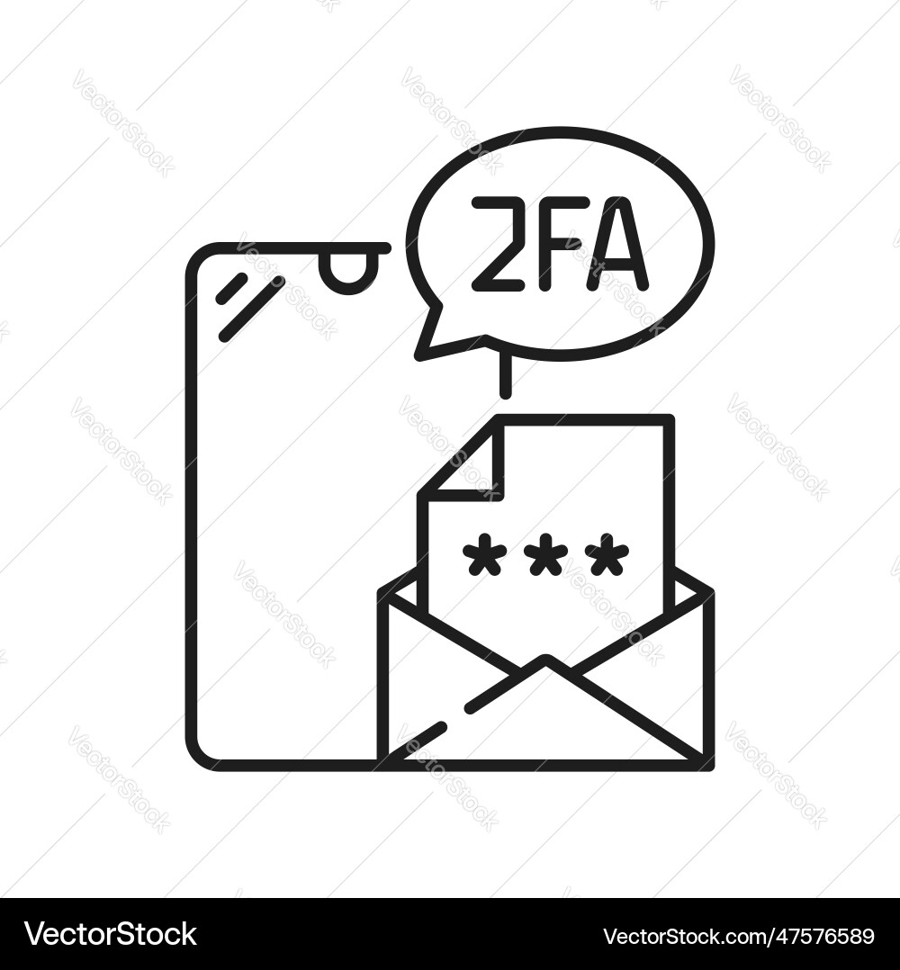 2fa two factor verification icon e-mail password 2fa two factor verification icon e-mail password vector image