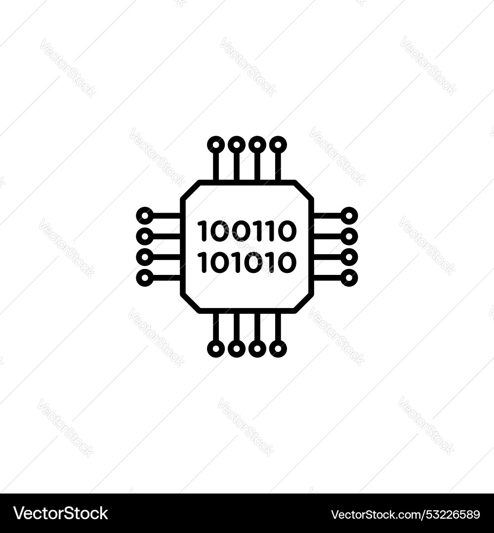 Computation icon set cloud server processor vector image