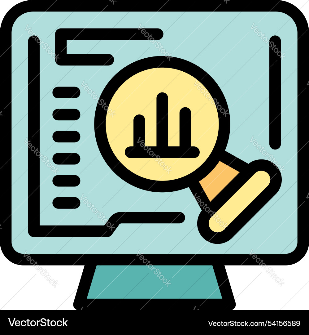 Computer software showing magnifying glass Computer software showing magnifying glass vector image