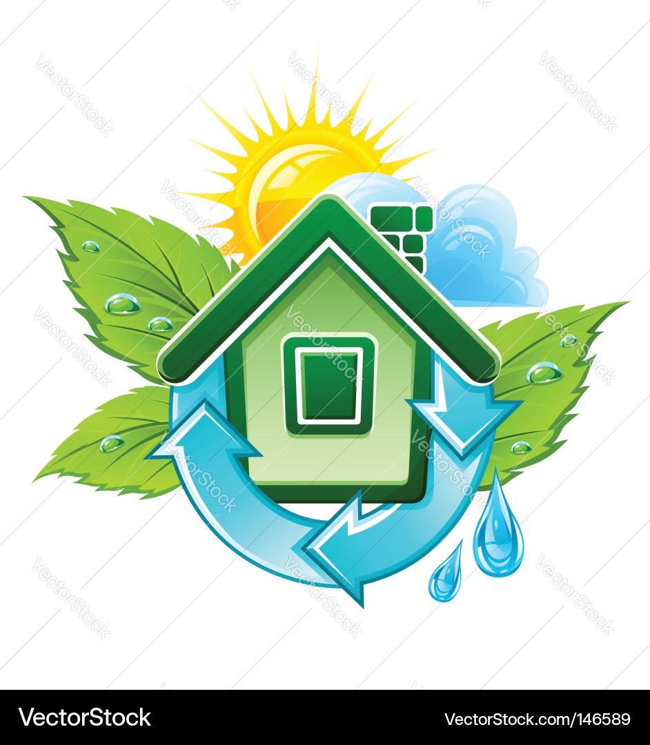 Eco House Symbol Vector Image