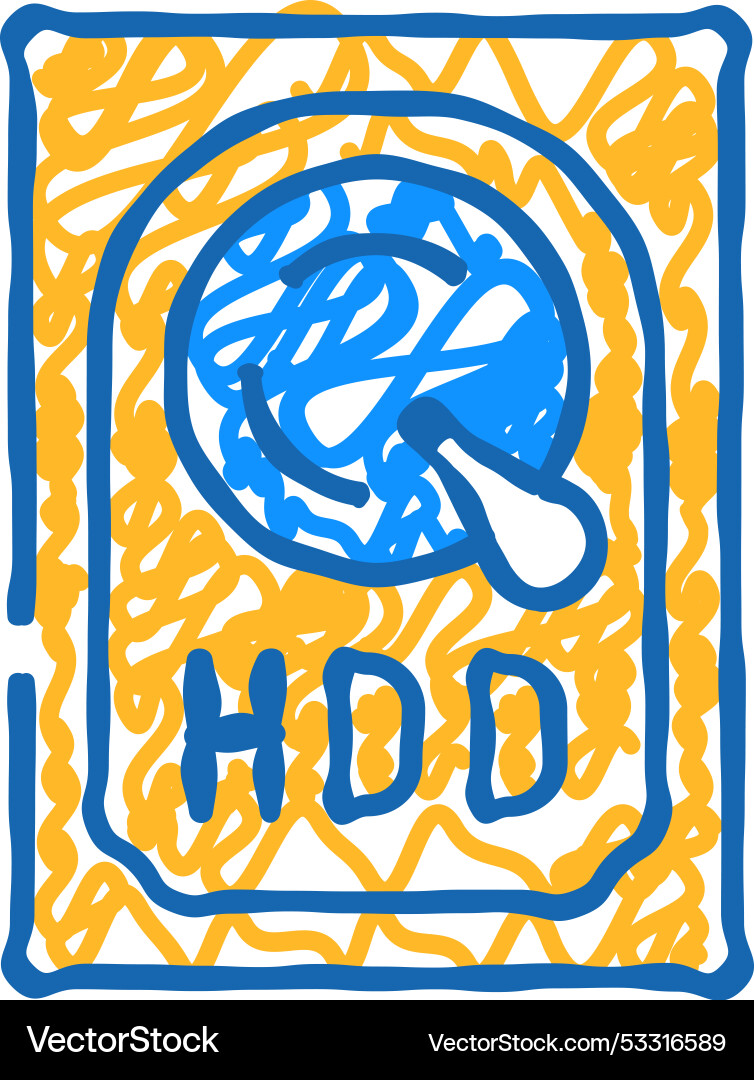Hdd computer part icon doodle Hdd computer part icon doodle vector image