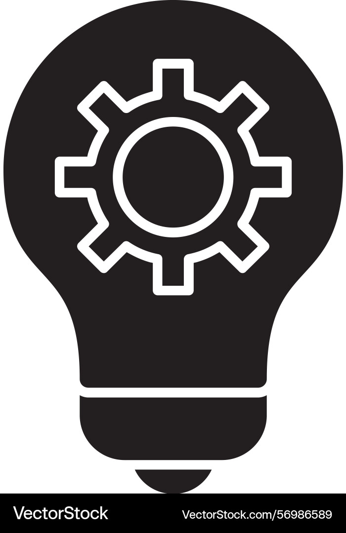 Machine learning glyph style icon design vector image