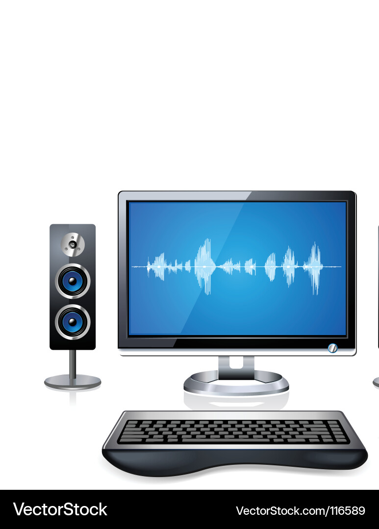 Multimedia Computer System Vector Image
