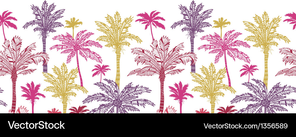 Palm trees horizontal seamless pattern background Vector Image