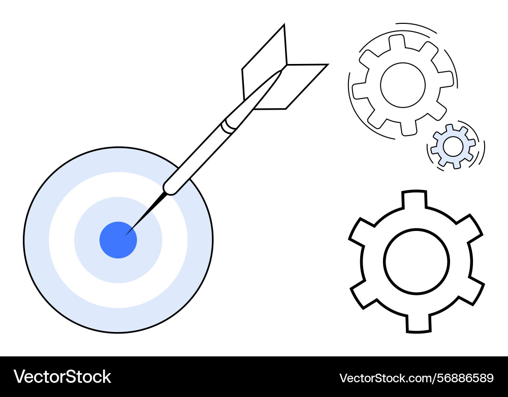 Precision and efficiency concept with target Precision and efficiency concept with target vector image