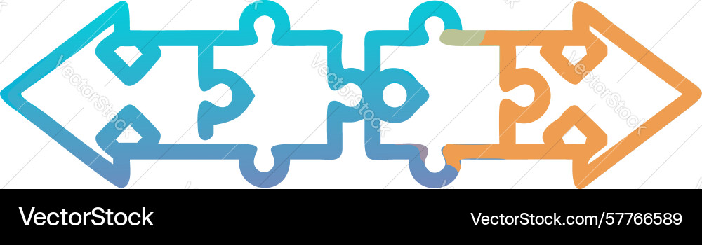 Puzzle arrow concept teamwork and problem solving Vector Image