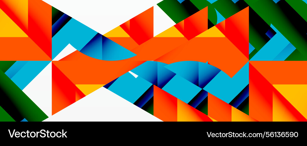 Bright geometric shapes create abstract Vector Image
