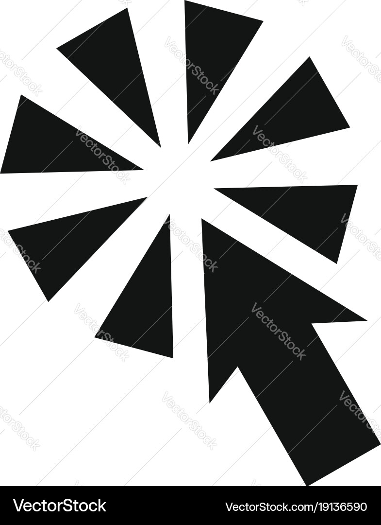 Cursor interactive click icon simple black style vector image