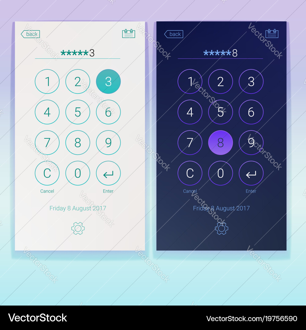 Digital Passcode Interface - Lock Screen vector image