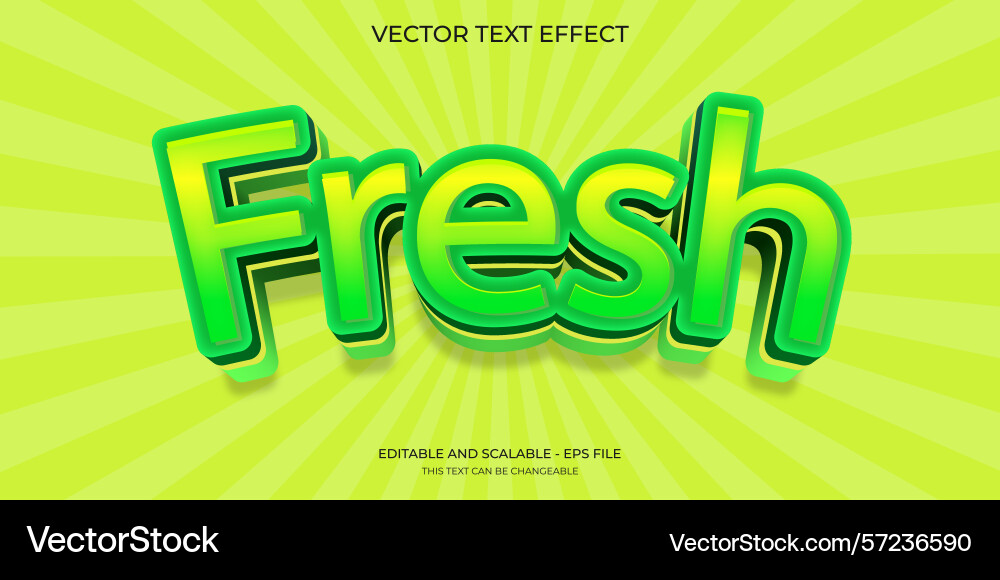 Fresh 3d gradient text effect typography design Fresh 3d gradient text effect typography design vector image