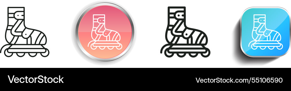 Inline-Icon dünne lineare regelmäßige und Schaltfläche Stil Vektorbild