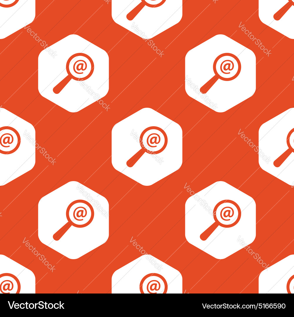 Orange hexagon mail search pattern vector image