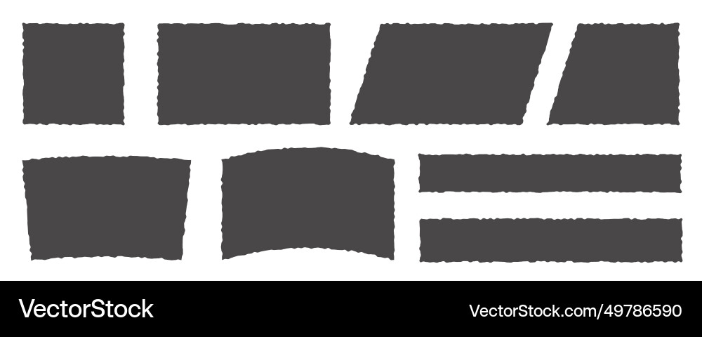Paper rectangle with rough edge torn shapes Paper rectangle with rough edge torn shapes vector image