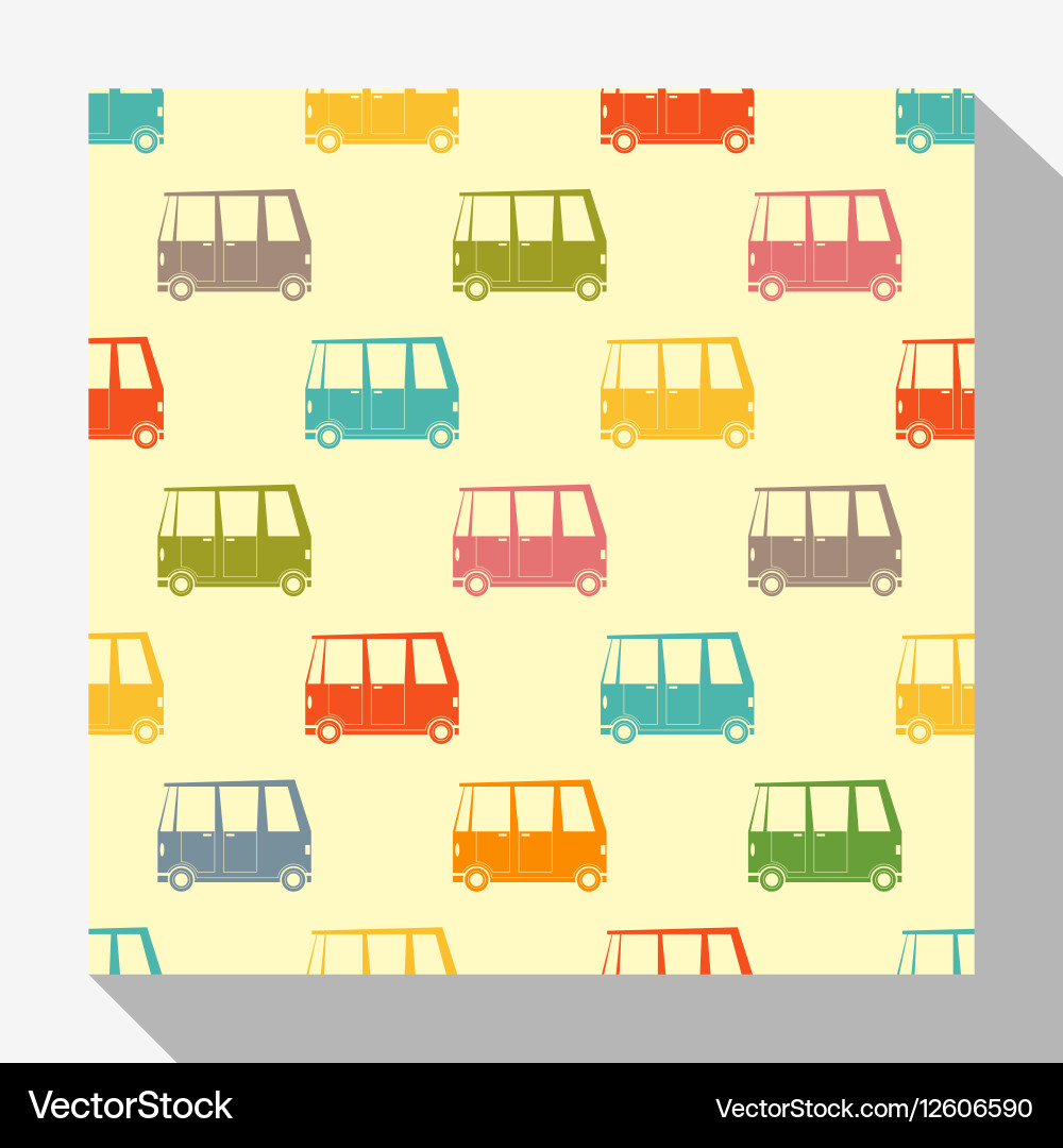 Retro seamless pattern collection with car 3 Vector Image