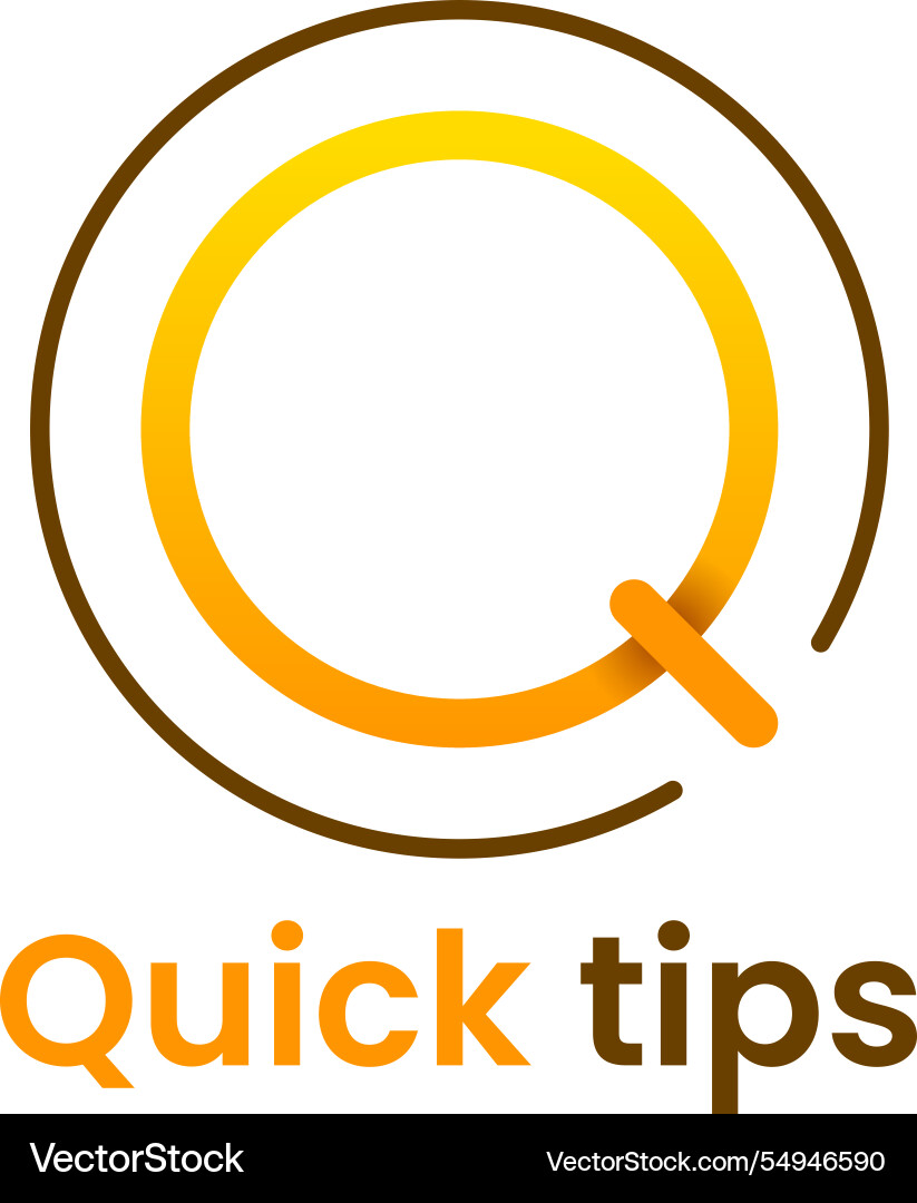 Stylized letter q logo forming an almost closed Stylized letter q logo forming an almost closed vector image