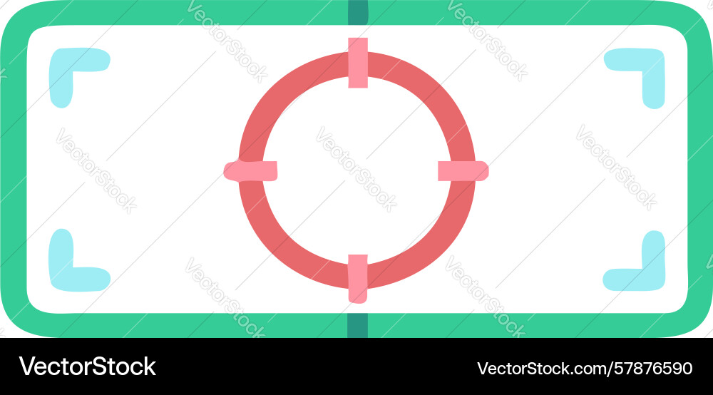 Target icon within rectangular frame for focused vector image