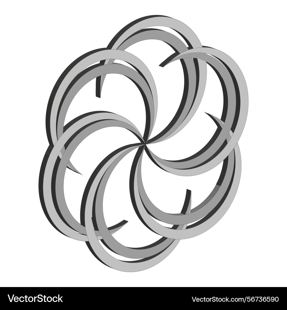 Twisted abstract shape geometric swirl element Twisted abstract shape geometric swirl element vector image