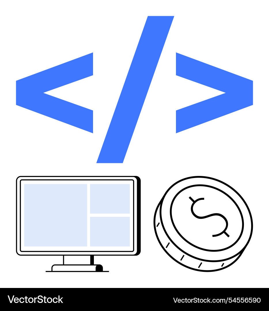 Web development concepts represented by html tags Web development concepts represented by html tags vector image
