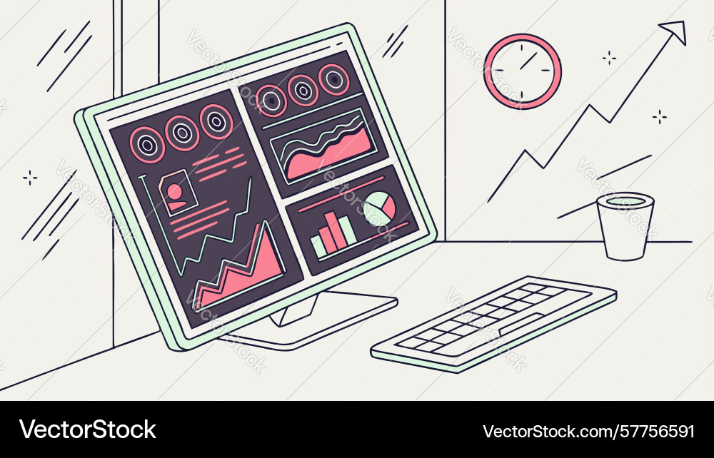 Child learning coding on computer design vector image