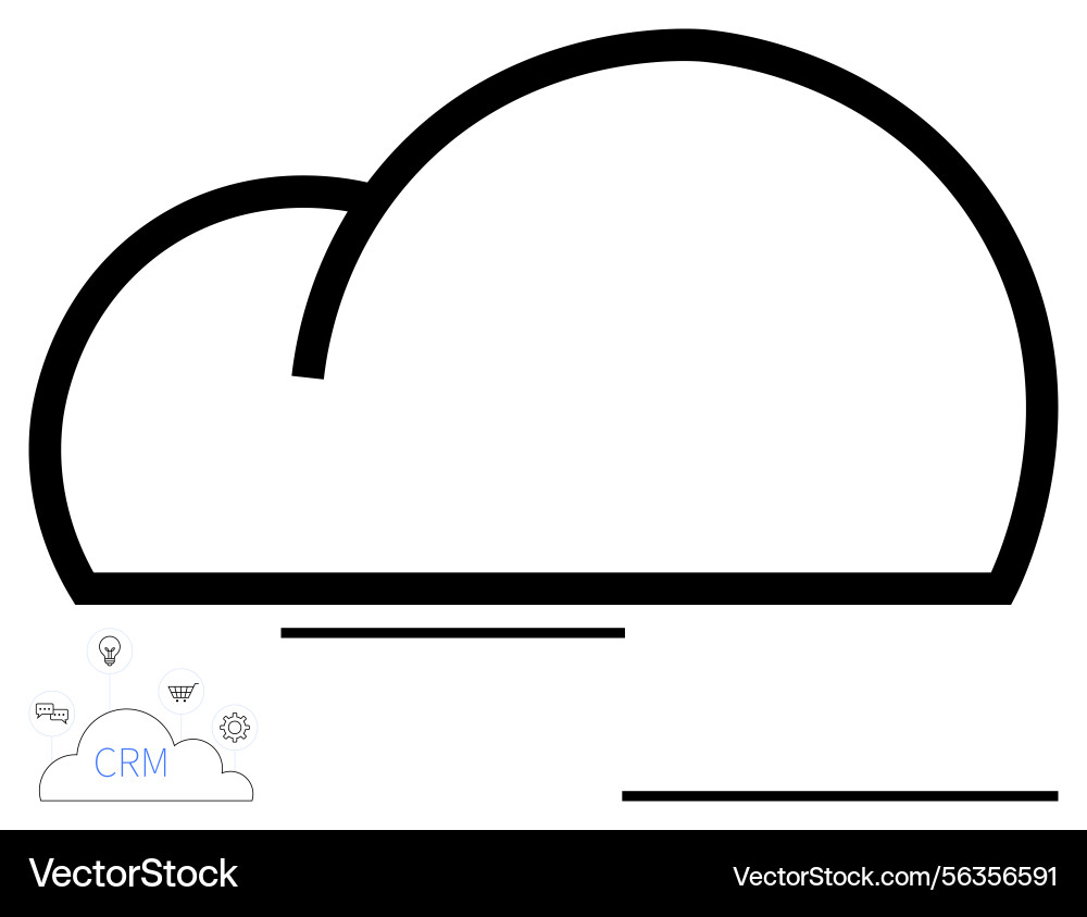 Cloud design with crm concept icons representing Cloud design with crm concept icons representing vector image