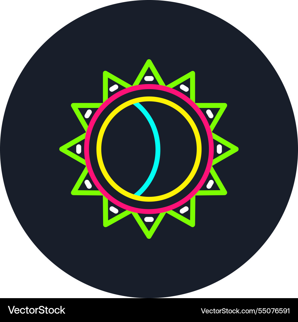 Eclipse line multi color icon Vector Image