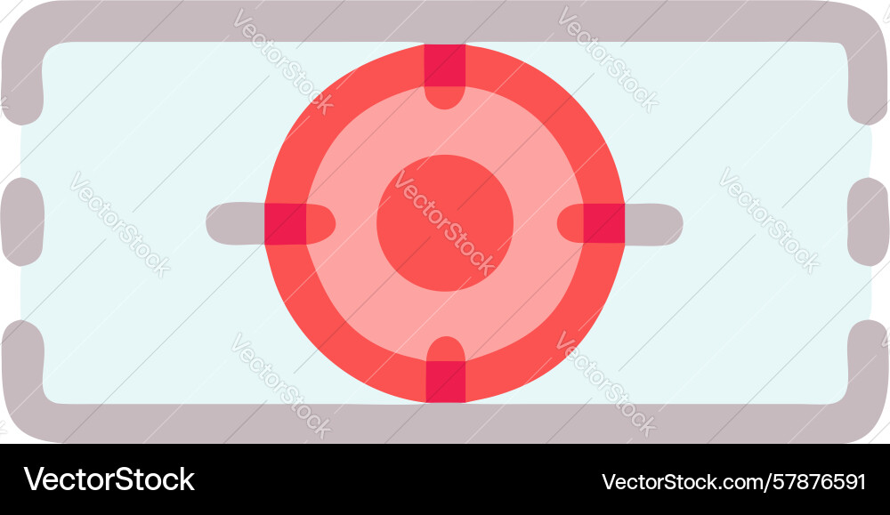 Framed target icon with shadow for defined goals Vector Image