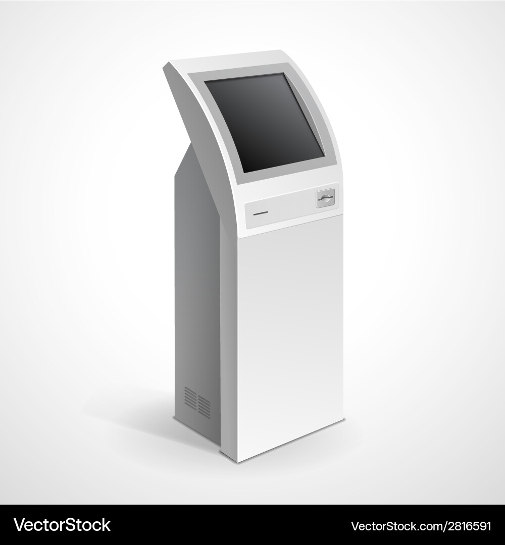 Information display monitor terminal stand vector image