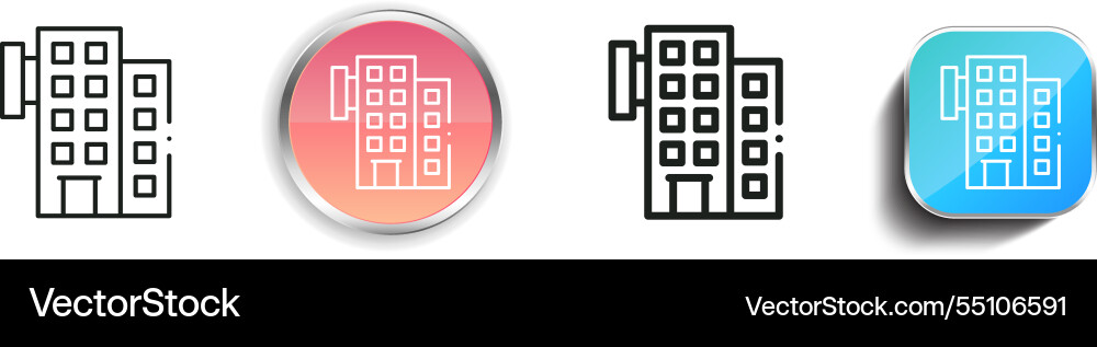 Inn icon thin linear regular and button style vector image