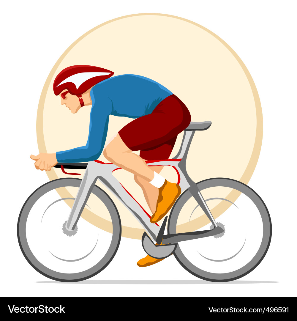 Man Cycling on Circular Background Vector Image