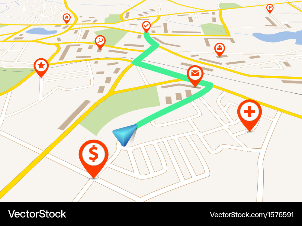 Navigation map Royalty Free Vector Image - VectorStock