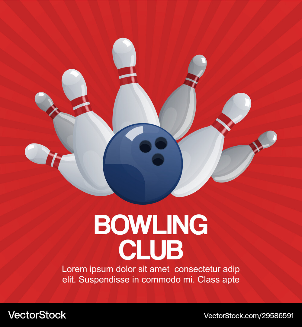 Retro Bowling Club Poster – Royalty-Free Vector | VectorStock, image size:1000x1080