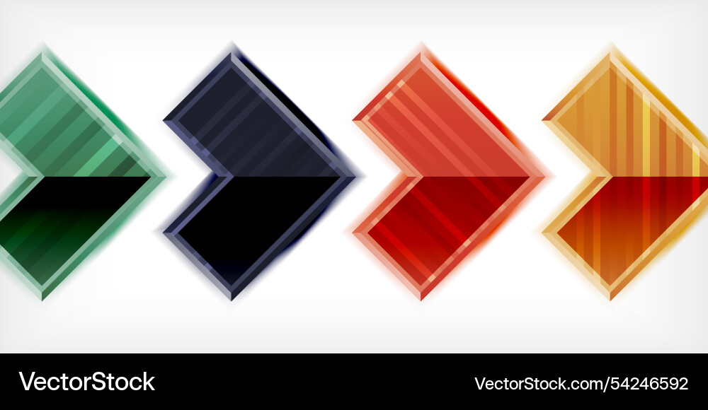 Arrow symbols created with 3d effects and line Arrow symbols created with 3d effects and line Vector Image