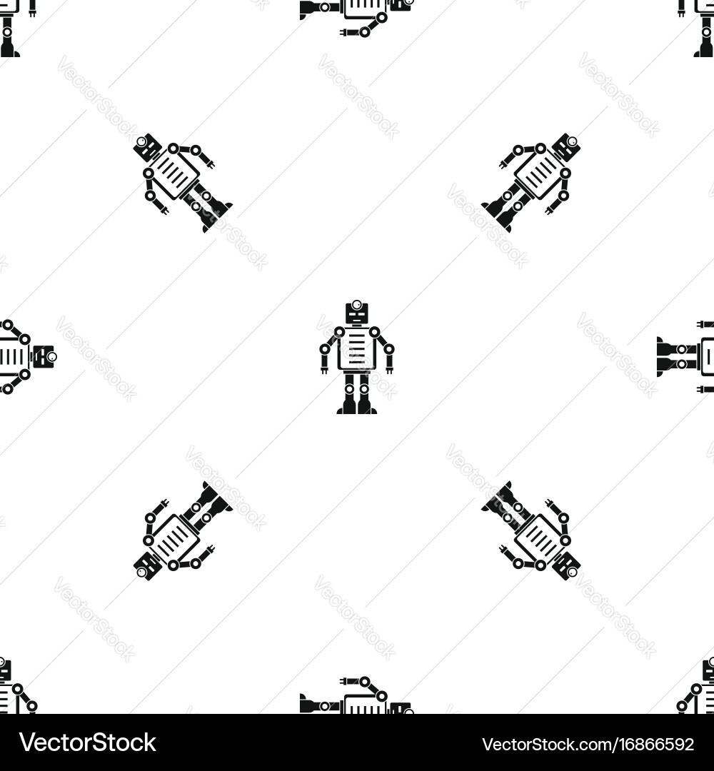Artificial intelligence robot pattern seamless vector image