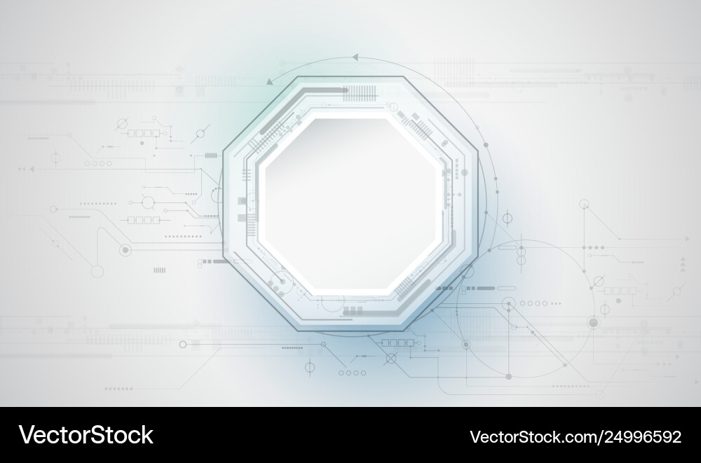 Design 3d paper circle with circuit board Design 3d paper circle with circuit board vector image