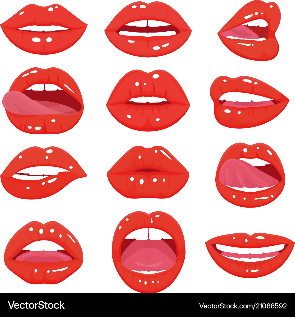 Female red lips Royalty Free Vector Image - VectorStock