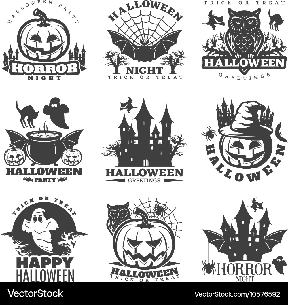 Halloween Party Emblems Vector Image