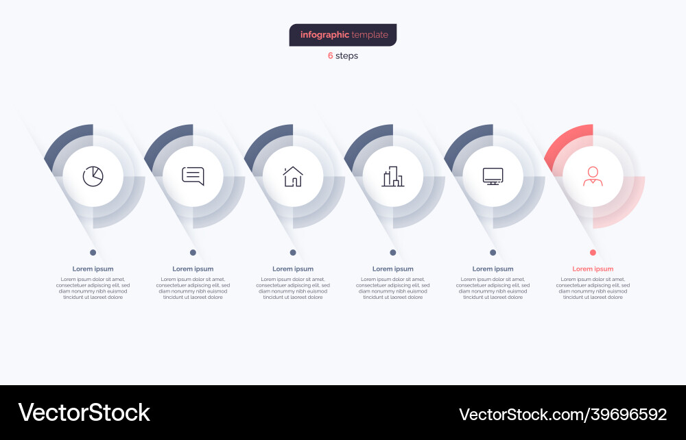 Six Step Business Process Infographic Vector Image