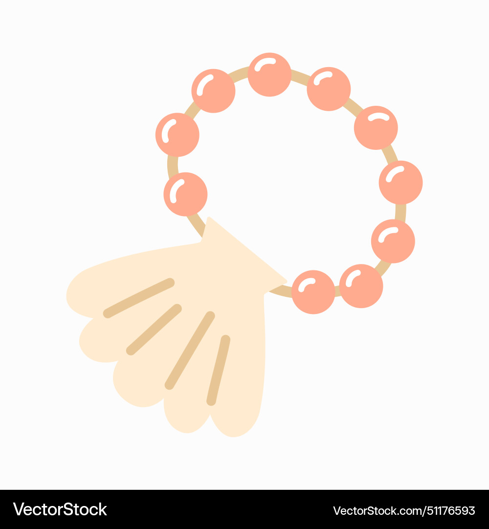 Bracelet with a shell in flat style Vector Image