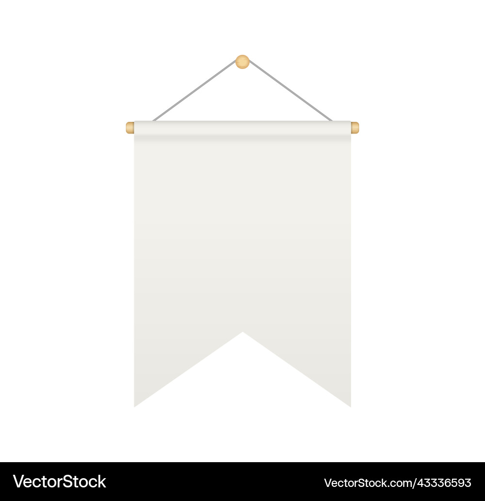 Empty white rectangle bunting pennant with double Empty white rectangle bunting pennant with double vector image