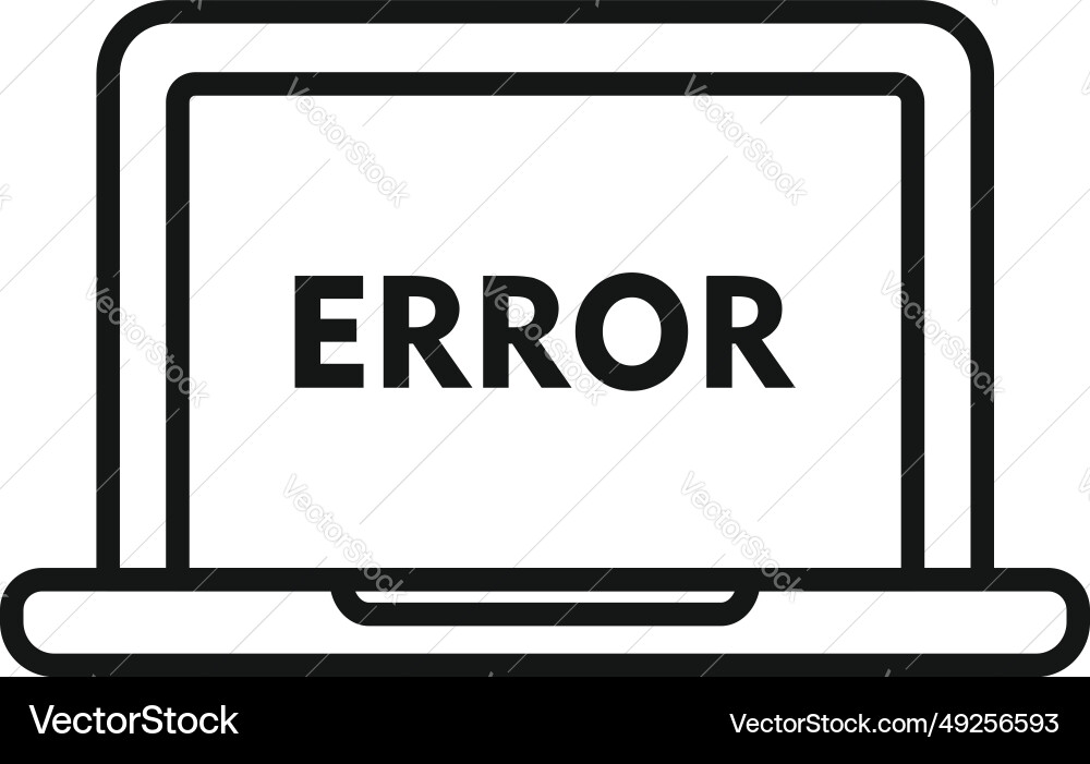 Laptop software error icon outline button Laptop software error icon outline button vector image