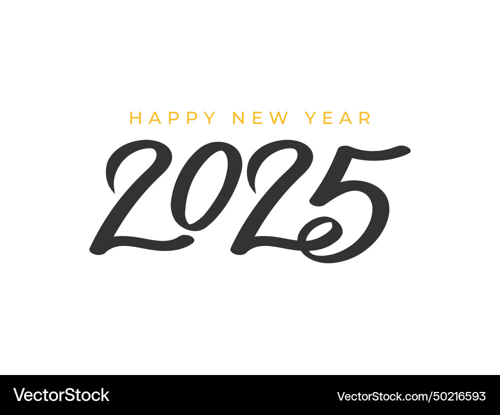 New year 2025 creative banner handwritten style vector image