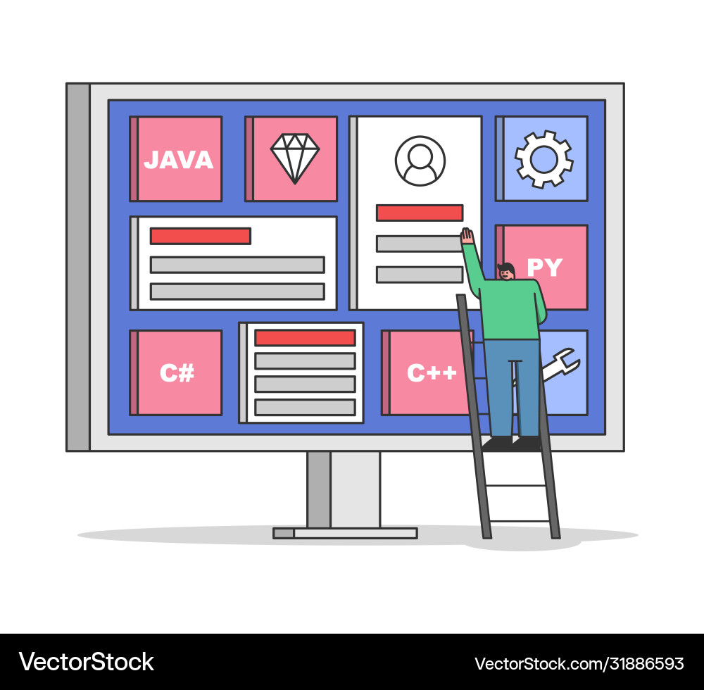 Programmiersprachen für Entwickler Programmiersprachen für Entwickler vektorbild