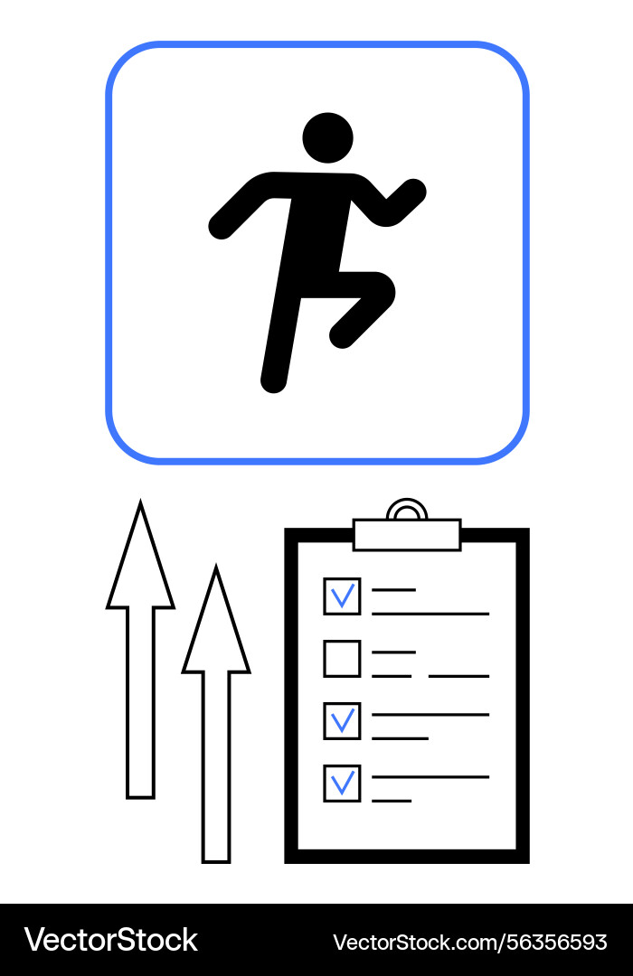 Progress tracking with action icon checklist Vector Image