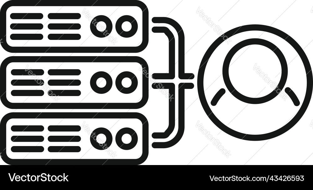 Server client icon outline platform system Server client icon outline platform system vector image