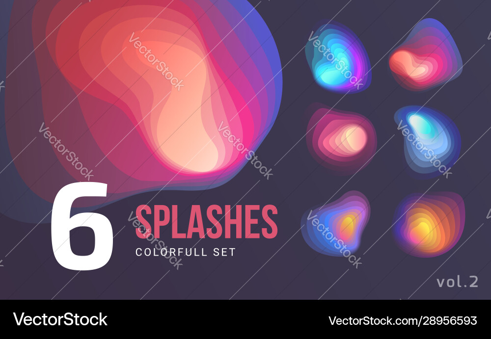 Set colorful abstract blend shapes Vector Image