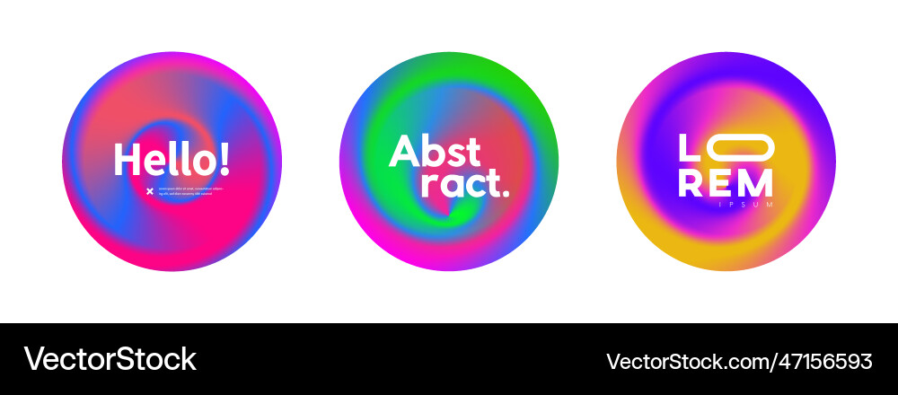 Set of abstract circle swirl gradient logo shapes Set of abstract circle swirl gradient logo shapes vector image