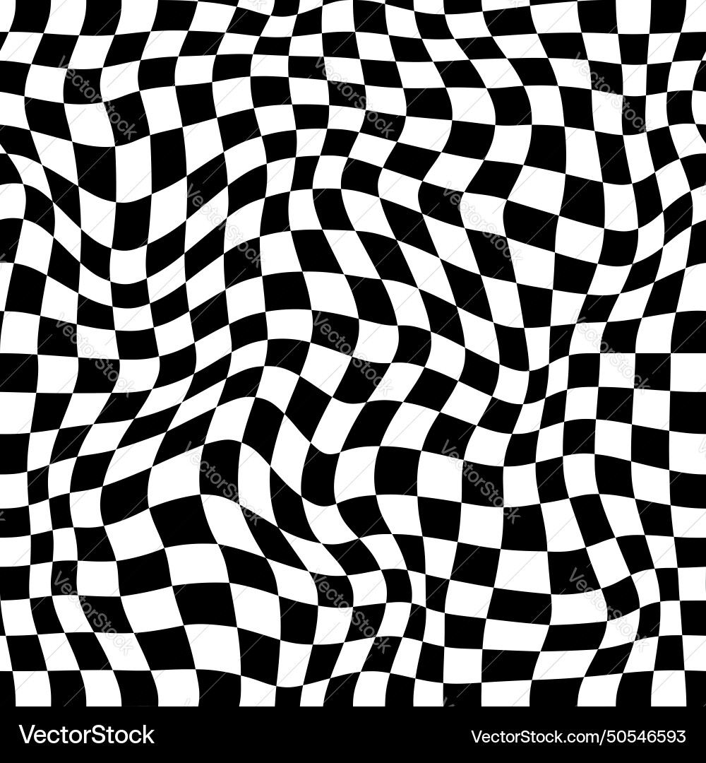 Wavy Checkerboard Illusion vector image