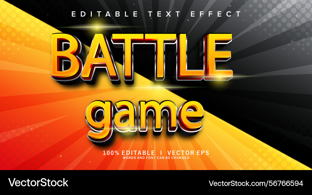 Battle game text effect with modern style design Battle game text effect with modern style design vector image