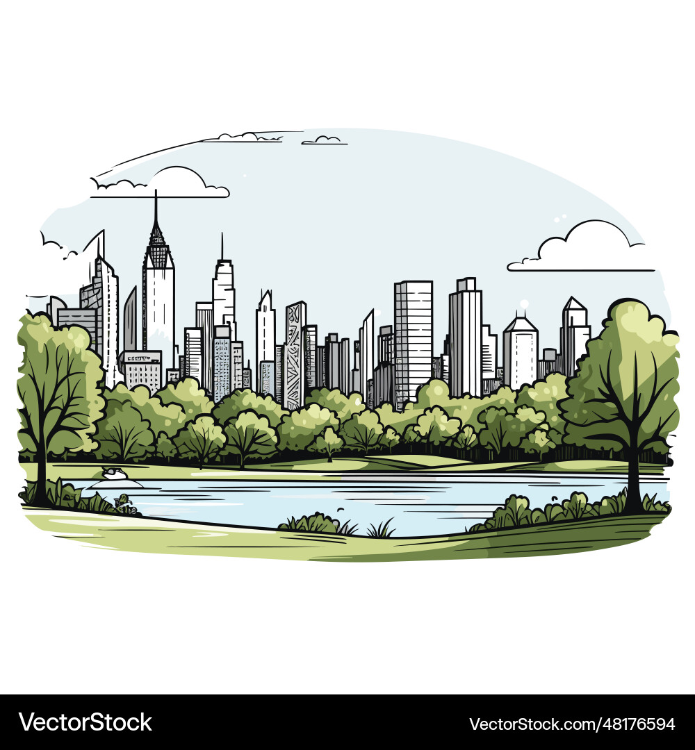 Park Vector City Park Royalty Free Vector Image VectorStock